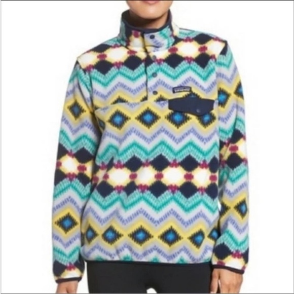 Patagonia Synchilla Snap-T Fleece Pullover Timber Twist New Navy Blue Small - Picture 2 of 8